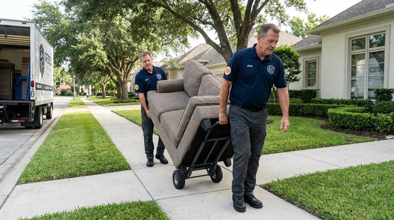 Local residential moving crew loading furniture in Dublin, NH